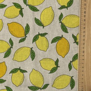 Țesătură decorativă Linenlook premium Sunny Lemon Fruit