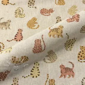 Țesătură decorativă Linenlook premium Cute Wild Cat