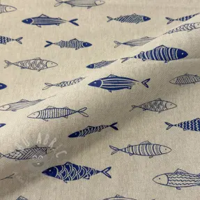 Țesătură decorativă Linenlook premium Fish Swimming School
