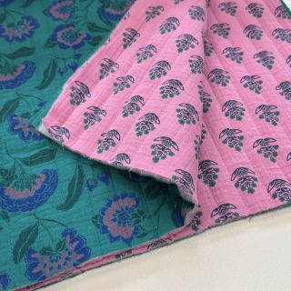 Mușelină STEPPED Flowers petrol