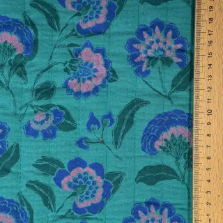 Mușelină STEPPED Flowers petrol