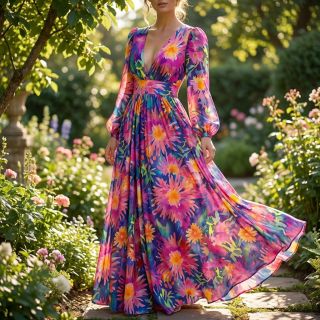 Viscoză SATIN Flowers Danna digital print