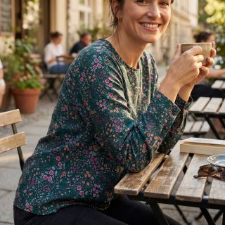 Viscoză ECOVERO Flowers Galia green