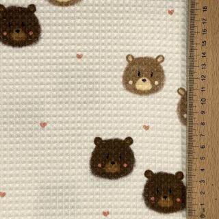 Țesătură din bumbac waffle Bears digital print