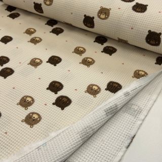Țesătură din bumbac waffle Bears digital print