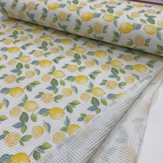 Țesătură din bumbac waffle Lemons digital print