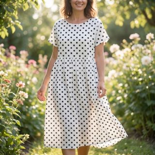 Viscoză RADIANCE Polka dot white