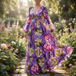 Viscoză ECOVERO Flowers design A digital print