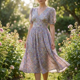 Viscoză ECOVERO Flowers Galia offwhite