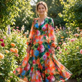 Viscoză RADIANCE Flower design B digital print