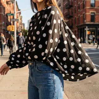 Viscoză RADIANCE Polka BIG dot black