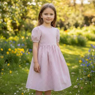 Mușelină YARN DYED Summer stripe rose