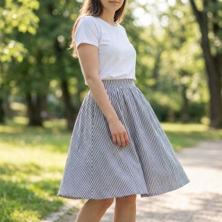 Mușelină YARN DYED Summer stripe navy
