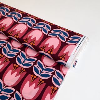 Viscoză ECOVERO Flowers Celia burgundy