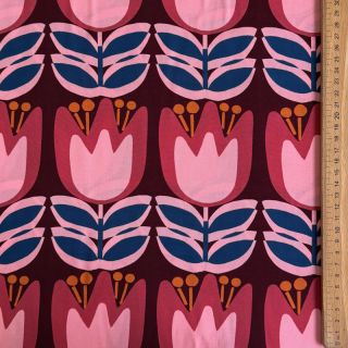 Viscoză ECOVERO Flowers Celia burgundy