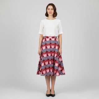 Viscoză ECOVERO Flowers Celia burgundy