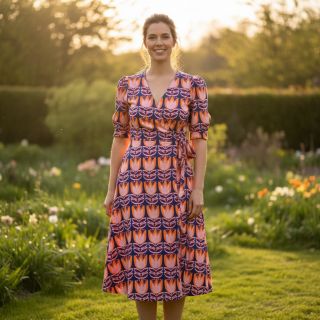 Viscoză ECOVERO Flowers Celia cobalt