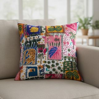 Țesătură din bumbac SATIN Summer patchwork digital print