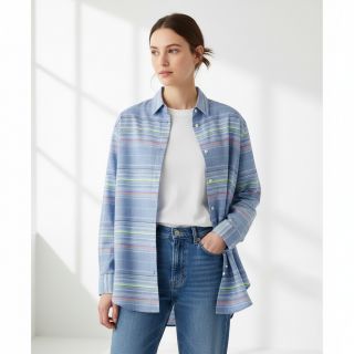 Țesătură din bumbac YARN DYED NEON Stripe summer