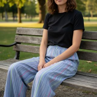 Țesătură din bumbac YARN DYED NEON Stripe summer