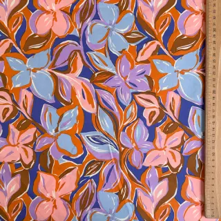 Țesătură din bumbac VISCOSE Flowers dark petrol