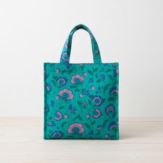 Mușelină STEPPED Flowers petrol