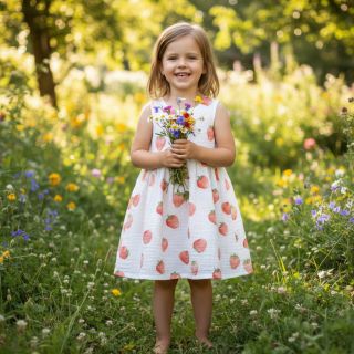 Mușelină Strawberries digital print