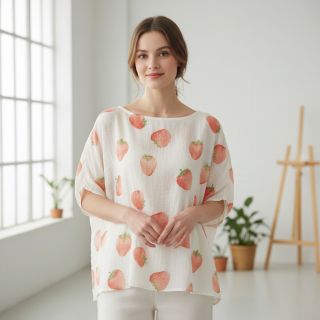 Mușelină Strawberries digital print