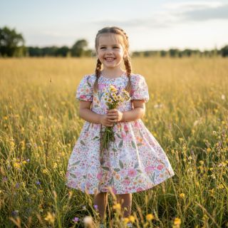 Mușelină Flowers pink dream digital print