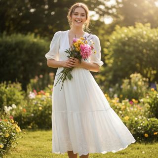 Mușelină BORDER Helene white