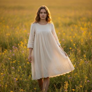 Mușelină BORDER Helene natural