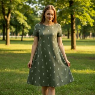 Mușelină EMBROIDERY Cactus green