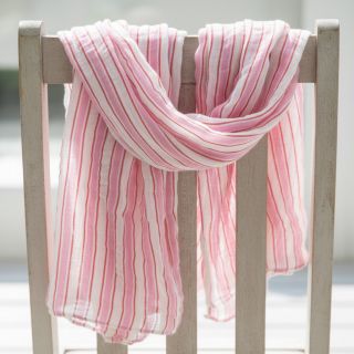 Mușelină YARN DYED Stripe in stripe pink
