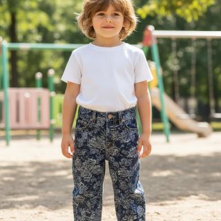 JEANS DENIM JACQUARD Flowie