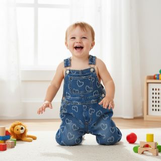 JEANS DENIM JACQUARD Hearts