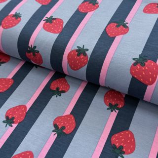 Tricot Fruits Strawberry petrol