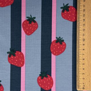 Tricot Fruits Strawberry petrol