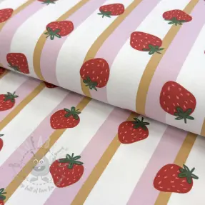 Tricot Fruits Strawberry white