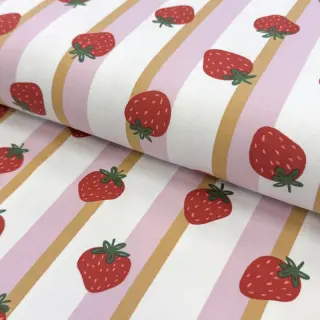 Tricot Fruits Strawberry white