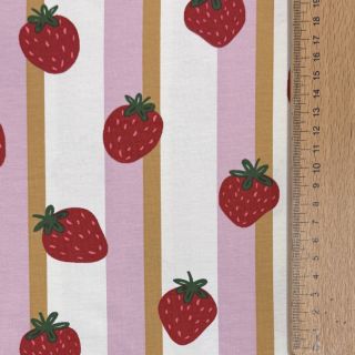 Tricot Fruits Strawberry white