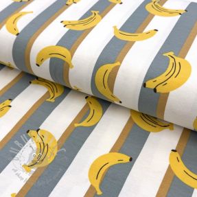 Tricot Fruits Banana white