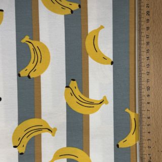 Tricot Fruits Banana white