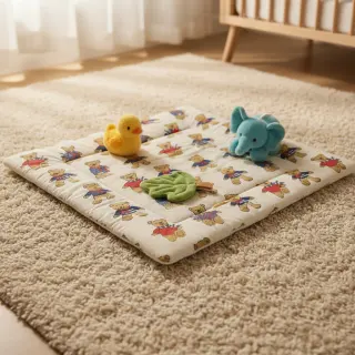Țesătură decorativă Linenlook Teddy Bear Cosy digital print