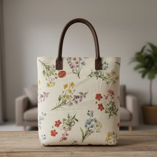 Țesătură decorativă Linenlook Delicate Floral Field digital print