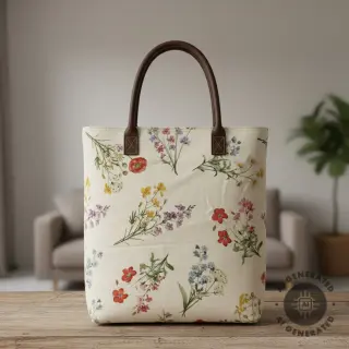 Țesătură decorativă Linenlook Delicate Floral Field digital print