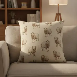 Țesătură decorativă Linenlook Pen Drawing Sheep digital print