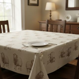 Țesătură decorativă Linenlook Pen Drawing Sheep digital print