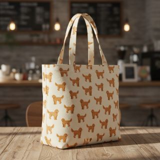 Țesătură decorativă Linenlook Labradoodle Dog Love digital print