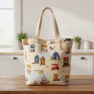 Țesătură decorativă Village Harbour Life digital print