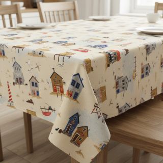 Țesătură decorativă Village Harbour Life digital print